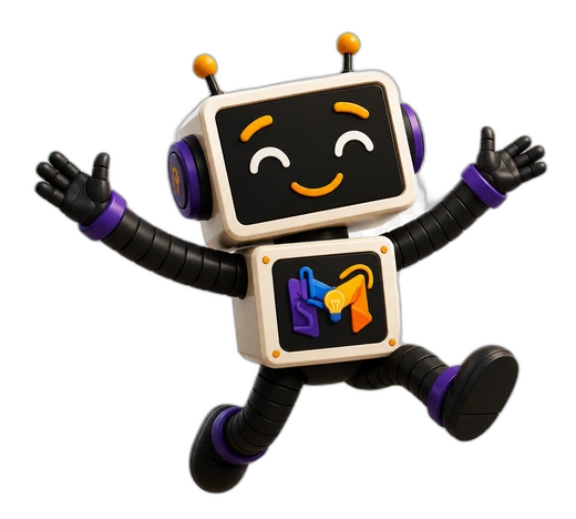 Mascote do MakeStudio correndo, simbolizando o fluxo que roda sozinho 24 por 7